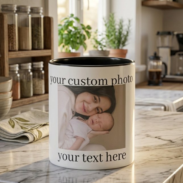 Caneca Custom Photo Mug Personalized Gift with Text (Criador carregado)