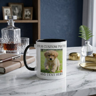 Caneca Custom Photo & Text Mug Personalized Gift Coffee