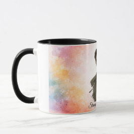 Caneca Custom Photo Watercolor Valentine’s Gift for Him