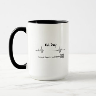 Caneca Custom Soundwave Song Code Mug-Personalized Voice 