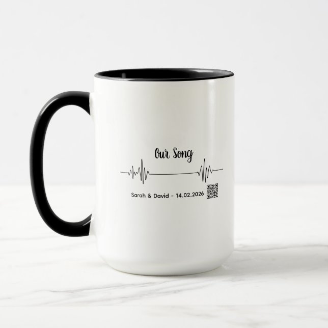 Caneca Custom Soundwave Song Code Mug-Personalized Voice  (Esquerda)