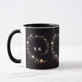 Caneca Custom Star Spiral Initials Gift Mug