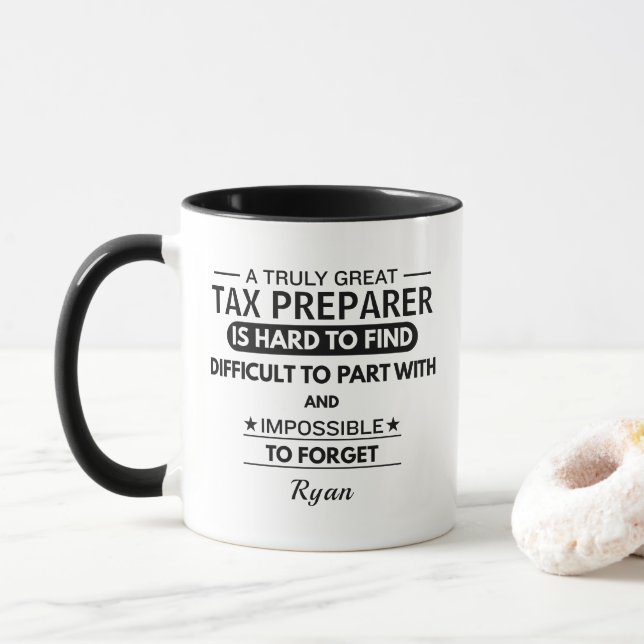 Caneca Custom Tax Preparer Appreciation Mug Accountant (Com Donut)