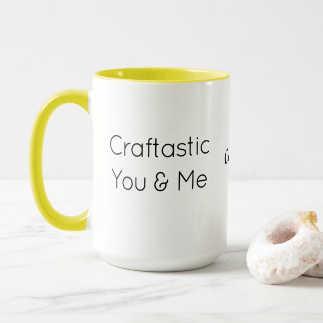 Caneca Custom Text, Colorful Craftastic You & Me Combo (Com Donut)