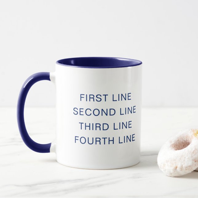 Caneca Custom Text Personalized Navy 11 oz Combo (Com Donut)