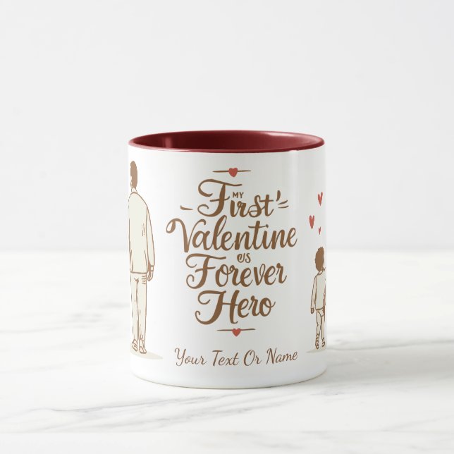Caneca Custom Valentine Gift for Dad | Personalized Name  (Centro)