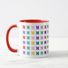 Caneca Customizable Fun Colorful Kids Monogram