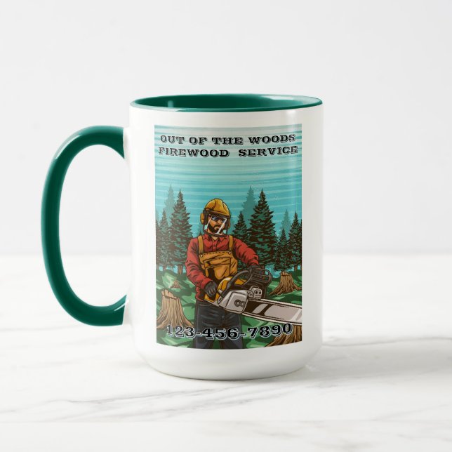 Caneca Customize Firewood Service Business Promotional (Esquerda)