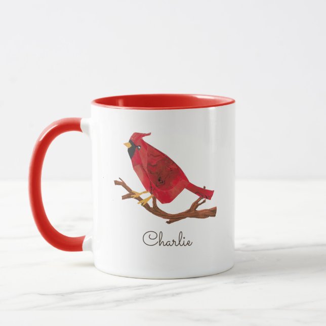 Caneca Cuta Cardinal De Norte Vermelho Retroativo, Inspir (Esquerda)