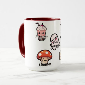 Caneca Cute Aesthetic Kawaii Sticker Style Mug 