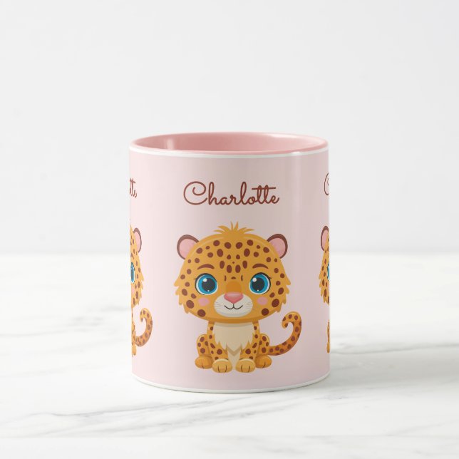 Caneca Cute Baby Leopard Safari Animal Kids (Centro)