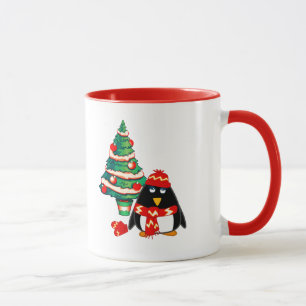 Caneca Cute Baby Penguin   Presente de Natal de Nome Pers