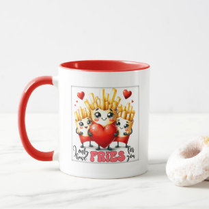 Caneca Cute batatas fritas amam a arte da palavra