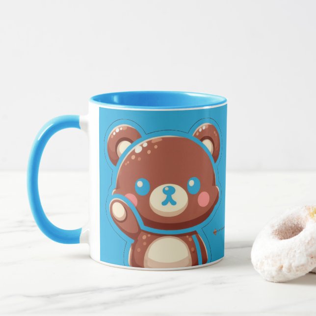 Caneca Cute Bear “Oops!” Mug – Funny Kawaii Bear Design | (Com Donut)