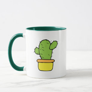 Caneca Cute Cactus em Plantador Amarelo