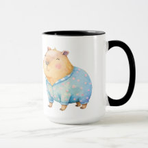 Cute Capybara em Pajamas Mug