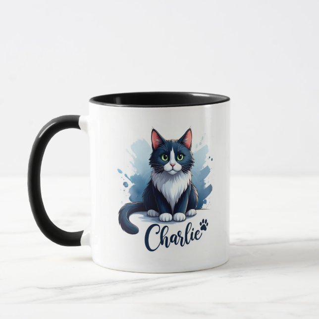 Caneca Cute Cat Artwork Mug – Gift for Animal Lovers (Esquerda)