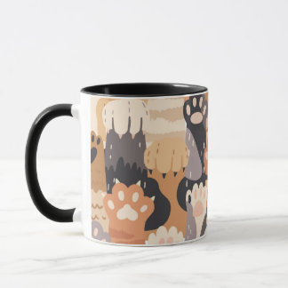 Caneca Cute Cat Paws – Two-Tone Coffee Mug