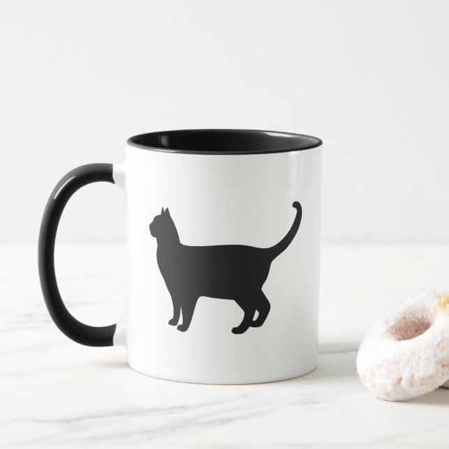 Caneca Cute Cat Silhouette (Com Donut)