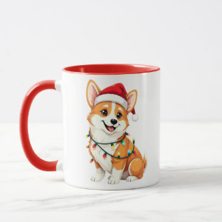 Caneca Cute Corgi Christmas Santa Pet Dog Lover