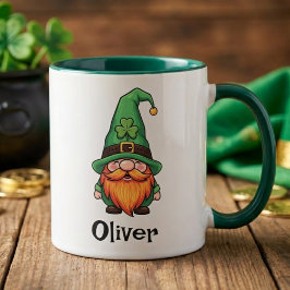 Caneca Cute Dia de São Patrício Leprechaun Gnome Sortudo 