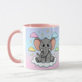 Caneca Cute Elephant on Cloud - I'm Ele-Fun-t Pun