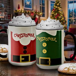 Caneca Cute Funny Personalized Name Christmas Kids Santa 