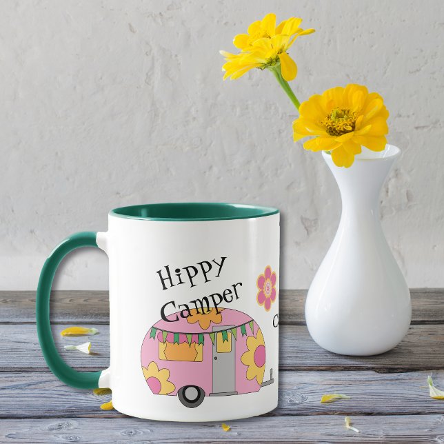 Caneca Cute Hippy Camper Personalizado (Criador carregado)