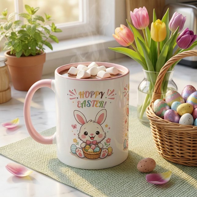 Caneca Cute Hoppy Easter Bunny (Criador carregado)