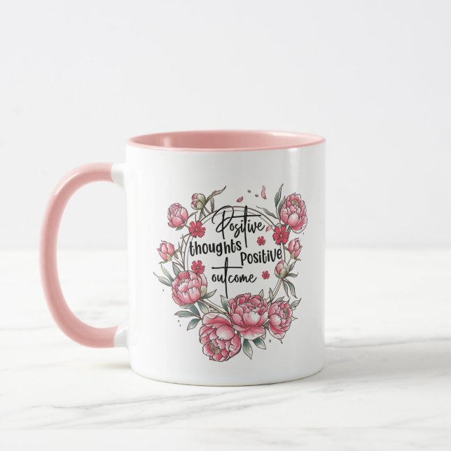 Caneca Cute inspirational word art positive thoughts (Esquerda)