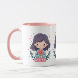 Caneca Cute Kawaii Ilustração "Seja Gentil"