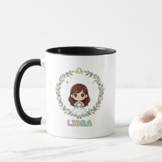 Caneca Cute Kawaii Libra Zodiac Sign