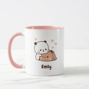 Caneca Cute Kawaii Panda   Personalizado Adicione Seu Nom