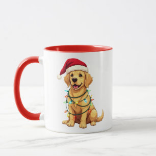 Caneca Cute Labrador Retriever Natal Papai Noel Pet Cão L