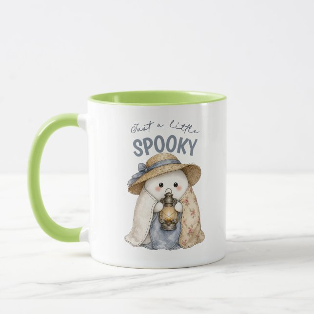 Caneca Cute Lanterna de Fantasma Assustador Halloween Cot (Esquerda)
