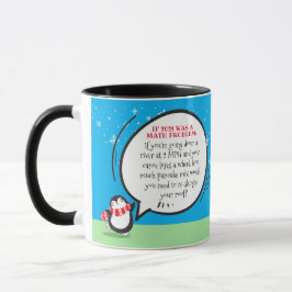 Caneca Cute Penguin Engraçado Ano Novo Problema Matemátic