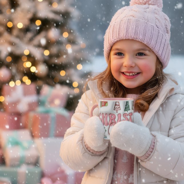 Caneca Cute Pink Christmas Cheer Mug (Criador carregado)