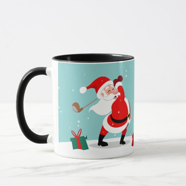 Caneca Cute Santa Claus mostra golfe (Esquerda)