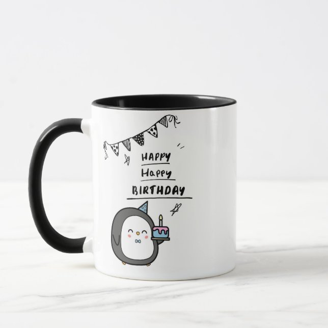 Caneca Cute Singing Penguin Birthday Mug (Esquerda)