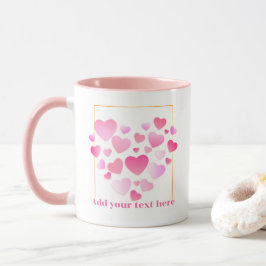 Caneca Cute Style Pink Hearts Romantic Valentine's Day