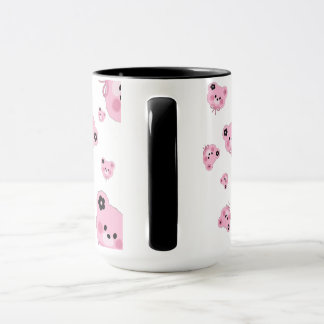 Caneca Cute Teddy Bear Mug – Pink & Black Coffee Cup