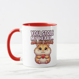 Caneca Cute Valentine Hamster–You Stole My Heart & Snacks