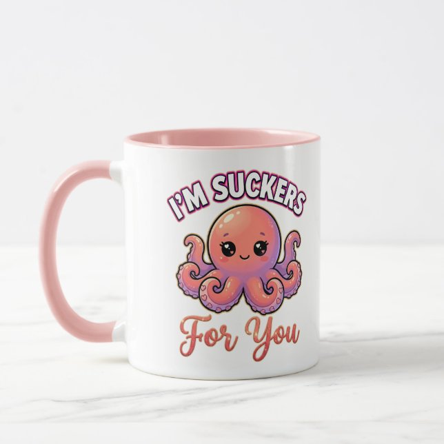 Caneca Cute Valentine Octopus – I’m Suckers for You (Esquerda)