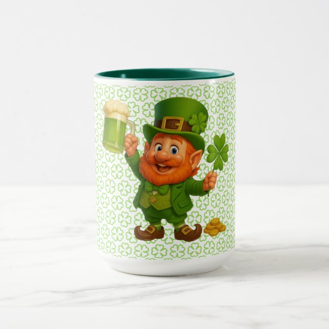 Caneca Cute/whimsical duende dia de São Patrício  (Centro)