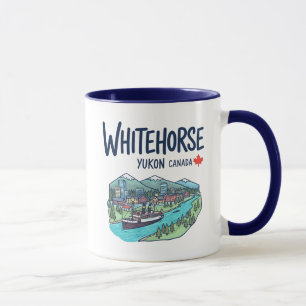 Caneca Cute Whitehorse Yukon Canadá Paisagem Colorida