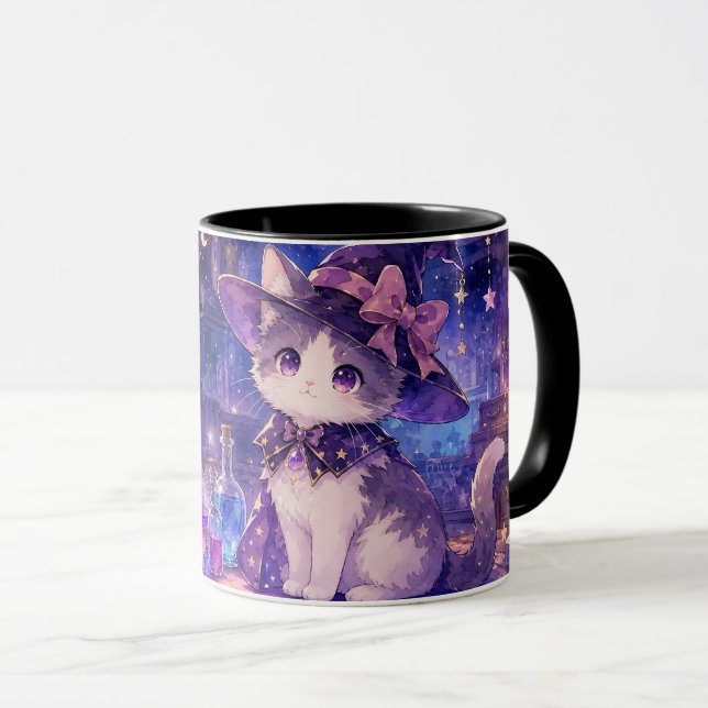 Caneca Cute Witch Kitten Mug (Frente Esquerda)