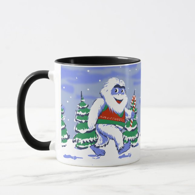 Caneca Cute yeti christmas in forest (Esquerda)