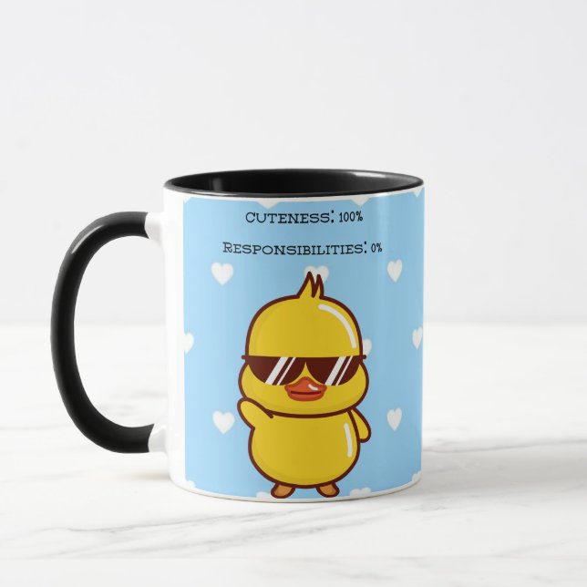 Caneca Cuteness 100% Responsibilities 0% | Cute Duck Mug (Esquerda)