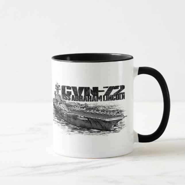 Caneca CVN- 72 Abraham Lincoln 11 oz Ringer Mug (Direita)