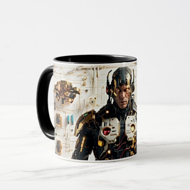 Caneca Cyber Art: Ilustração Android (Frente Esquerda)